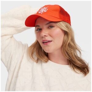 Roller Rabbit for Target Club RR Coral Trucker Hat Mesh Snapback Cap NWT